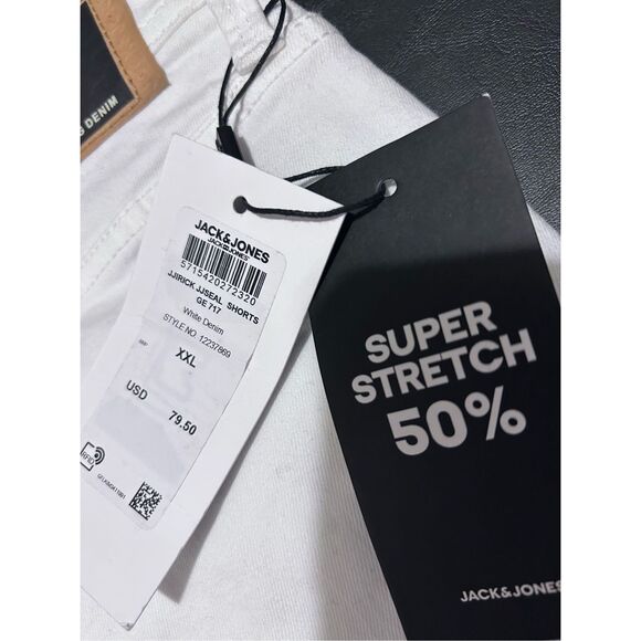 Jack & Jones Women’s Size XXL White Denim Jean Shorts Distressed Cuffed Bottom N - Picture 10 of 14